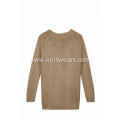 Women's Knitted Foil Print Crew-Neck Pullover